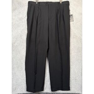 Bocaccio Uomo Men's Black Pleated Dress‎ Pants Trousers Size 40x30 New with Tags